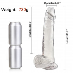 12 inch big boy dildo in crystal clear