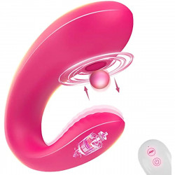 2 in 1 thrusting dildo vibrator with 10 tapping & vibrating modes - swan