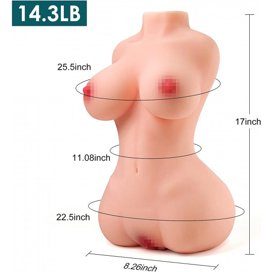 double d realistic anus and vagina torso masturbator - 14.5 lb