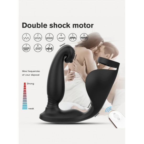 pm11 3 in 1 anal plug 9 modes vibration prostate testicle penis massager