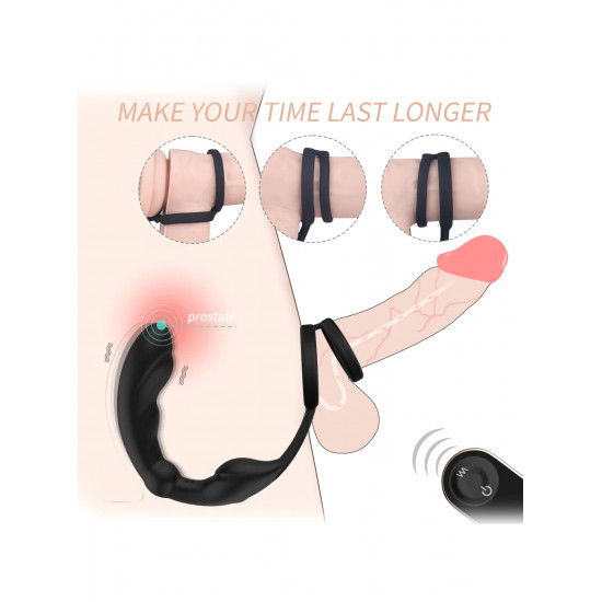 pm12 3 in 1 prostate testicle penis vibration massager remote control