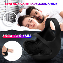 pr9 remote control cock ring 9 modes vibration 2 in 1 testicle penis massager